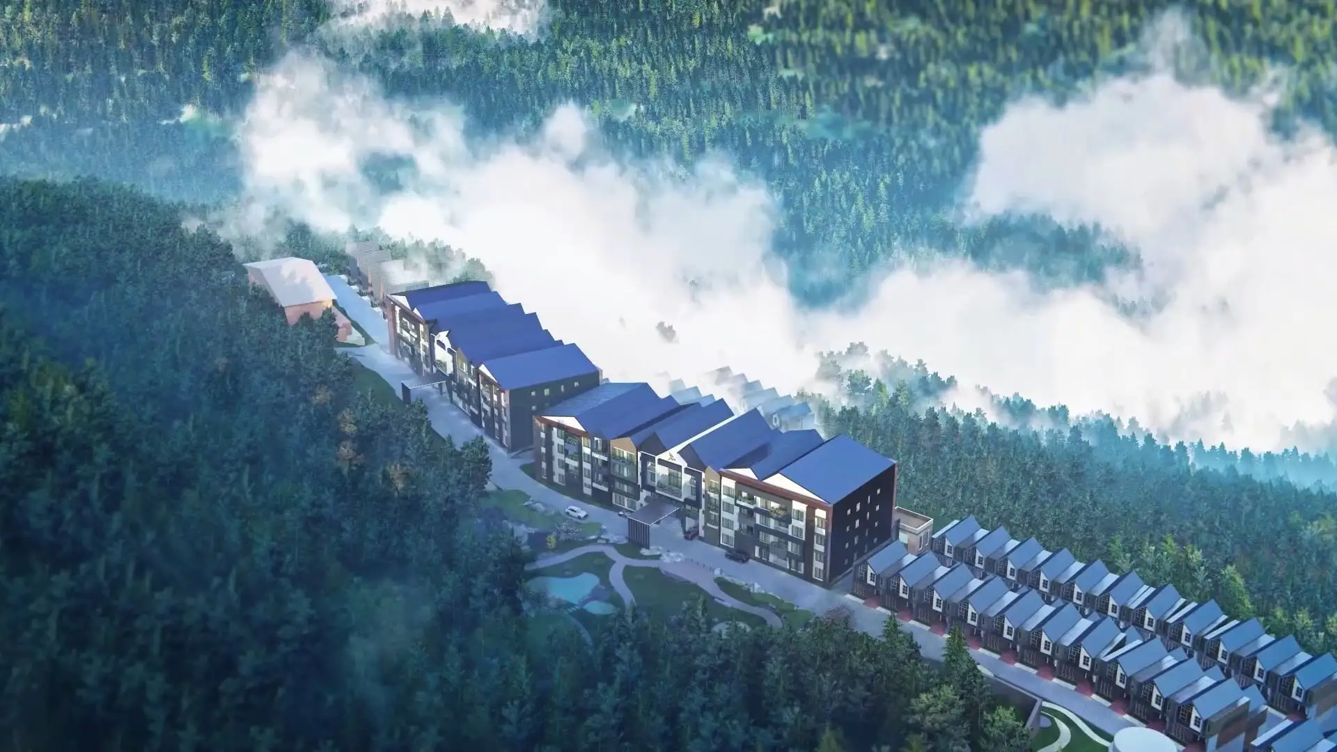 Snow Pines, Murree 3D render, render 1