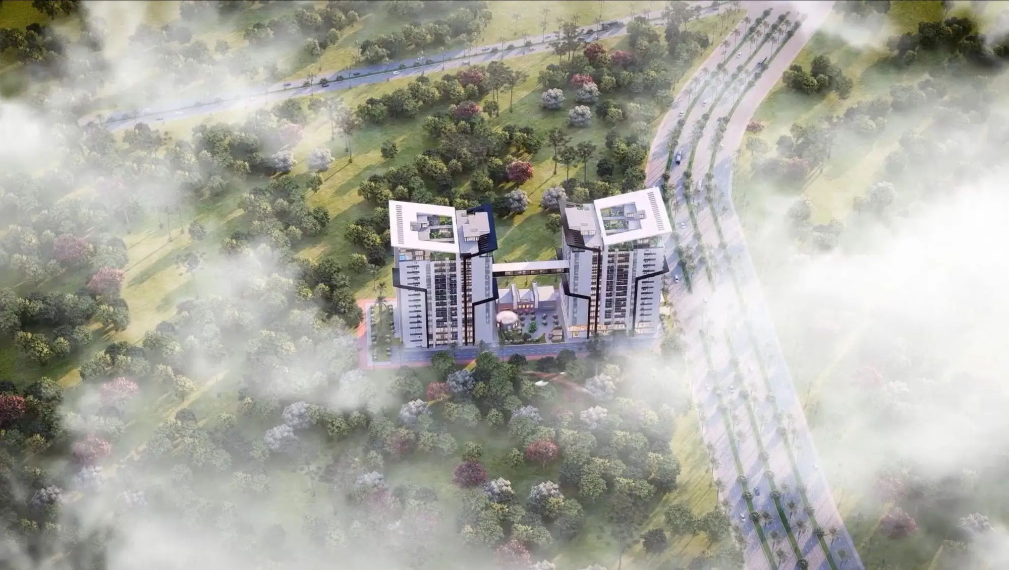 Capital Icon Mall and Residency 3D render, render 3