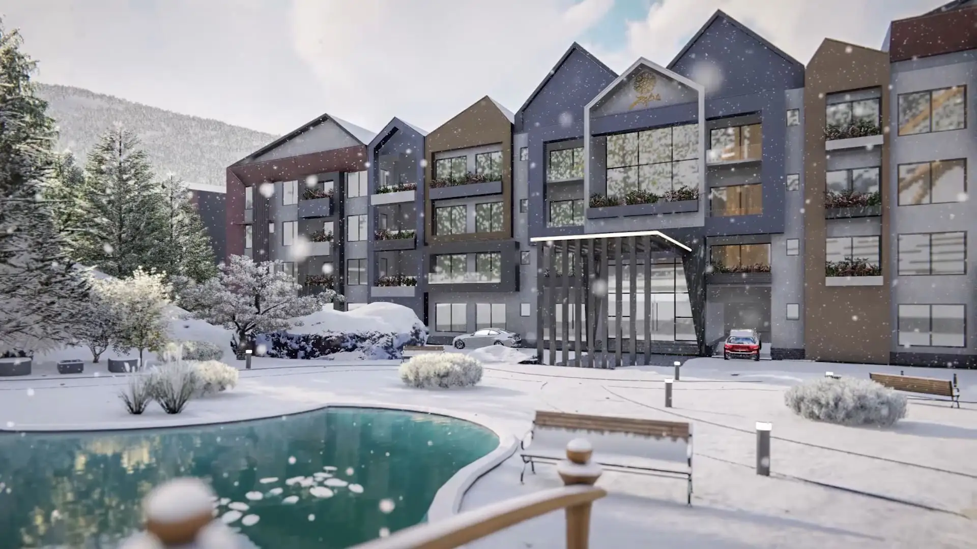 Snow Pines, Murree 3D render, render 4