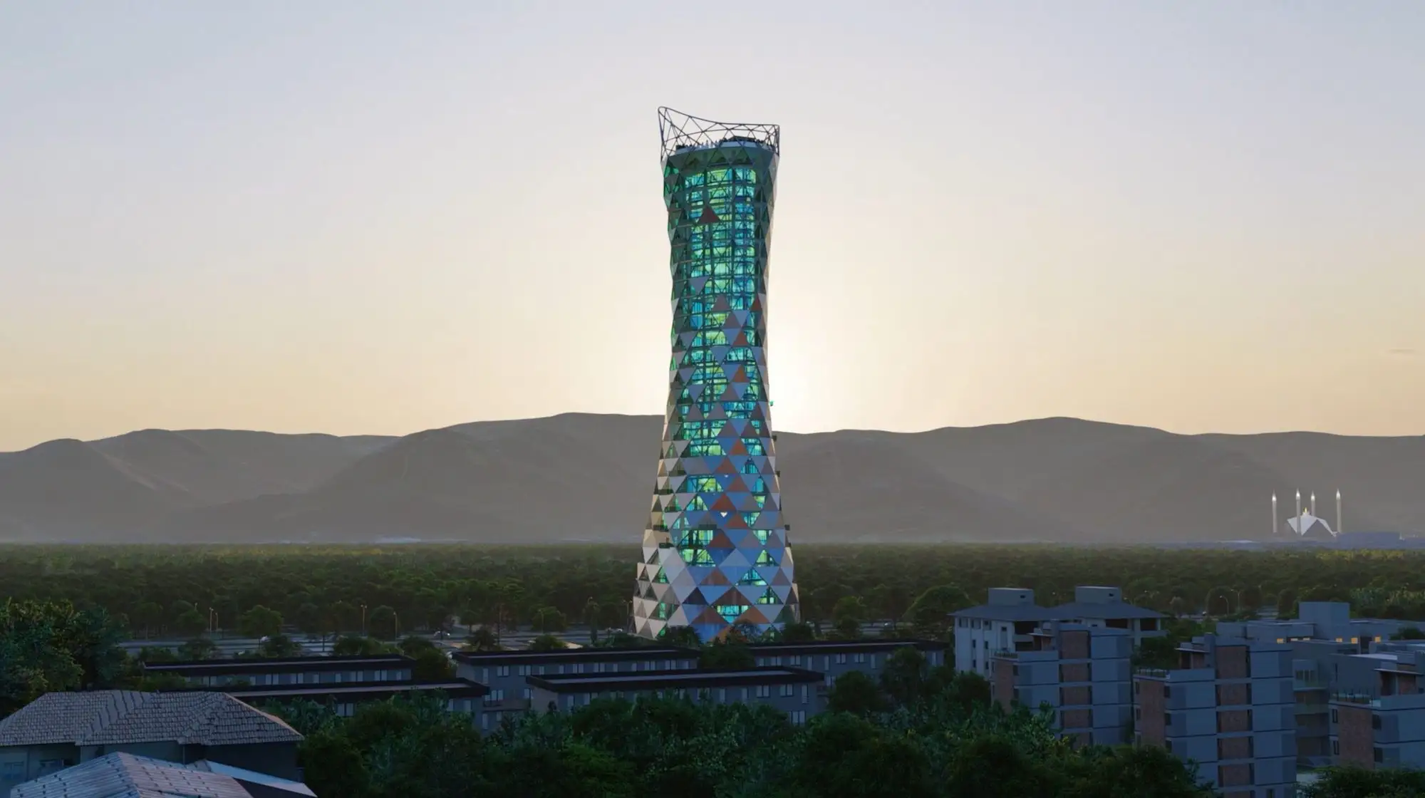 Al Wakeel Tower, Islamabad 3D render, render 7
