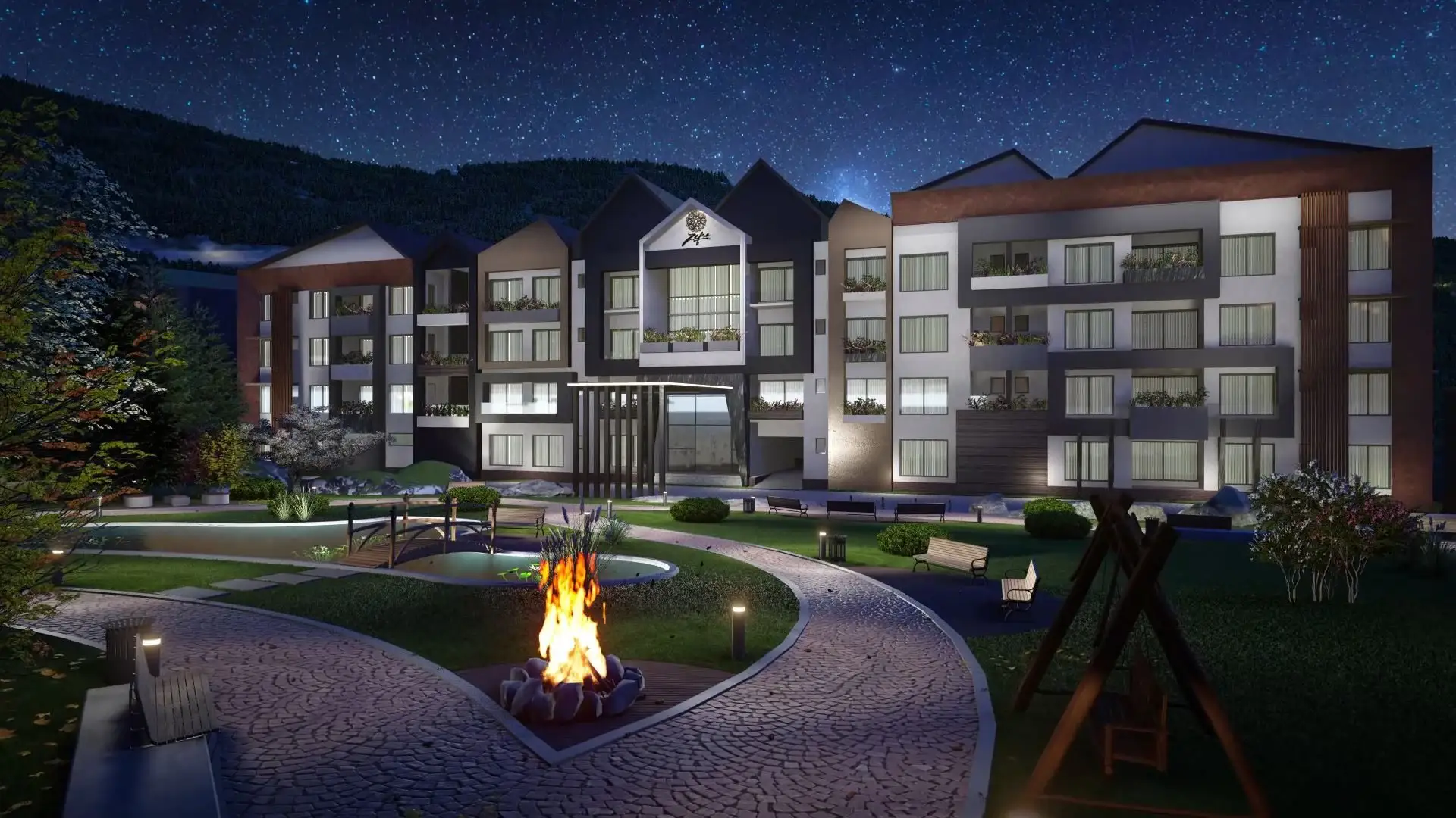 Snow Pines, Murree 3D render, render 9