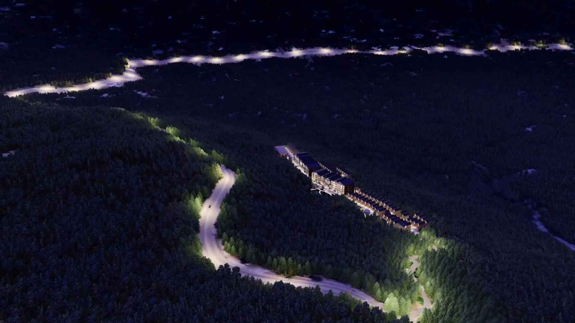 Snow Pines, Murree 3D render, render 11