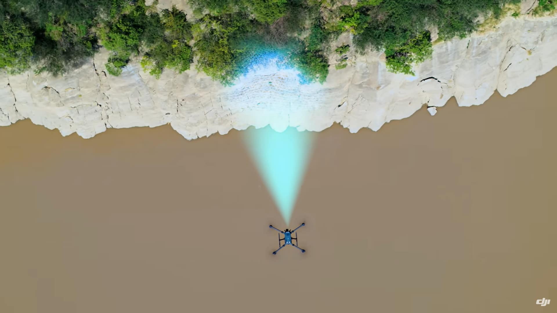 Wireframe terrain model generated from a drone survey